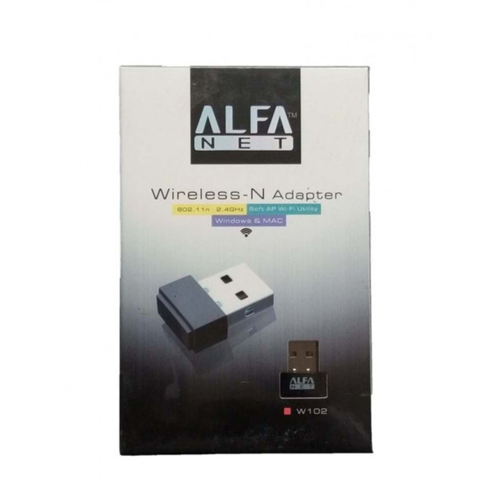 ALF-W102 Alfanet Usb 150Mbps Mini Kablosuz Adaptör