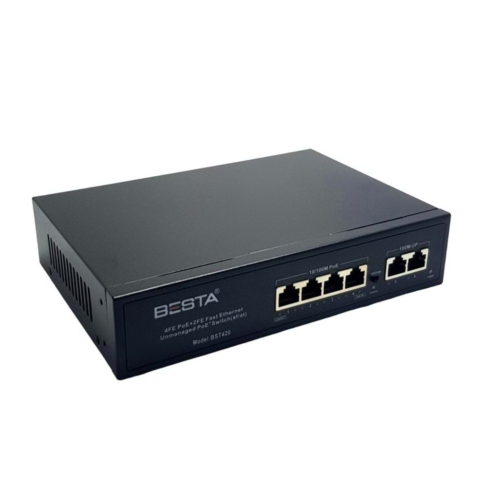 BST-420F BESTA 4+2 Port 10/100 POE Switch-Power Over Ethernet