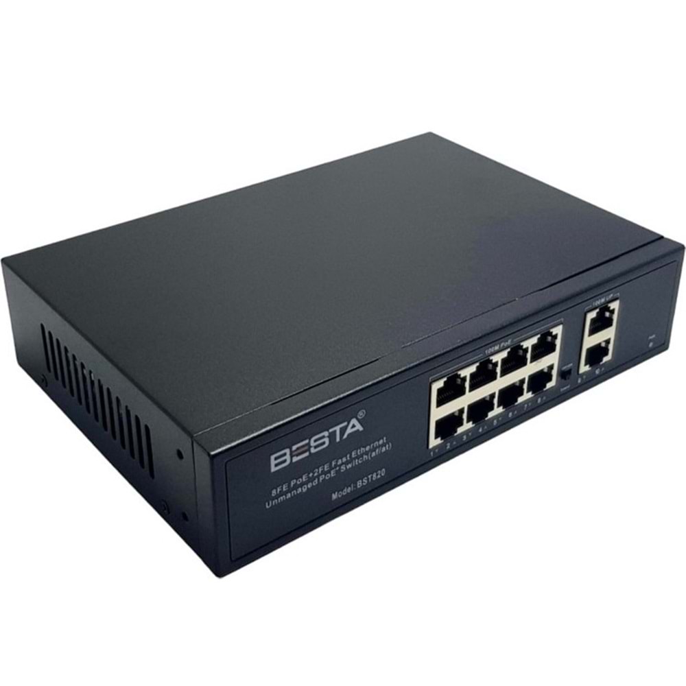 BST-820 BESTA 8+2 Port 10/100 POE Switch-Power Over Ethernet