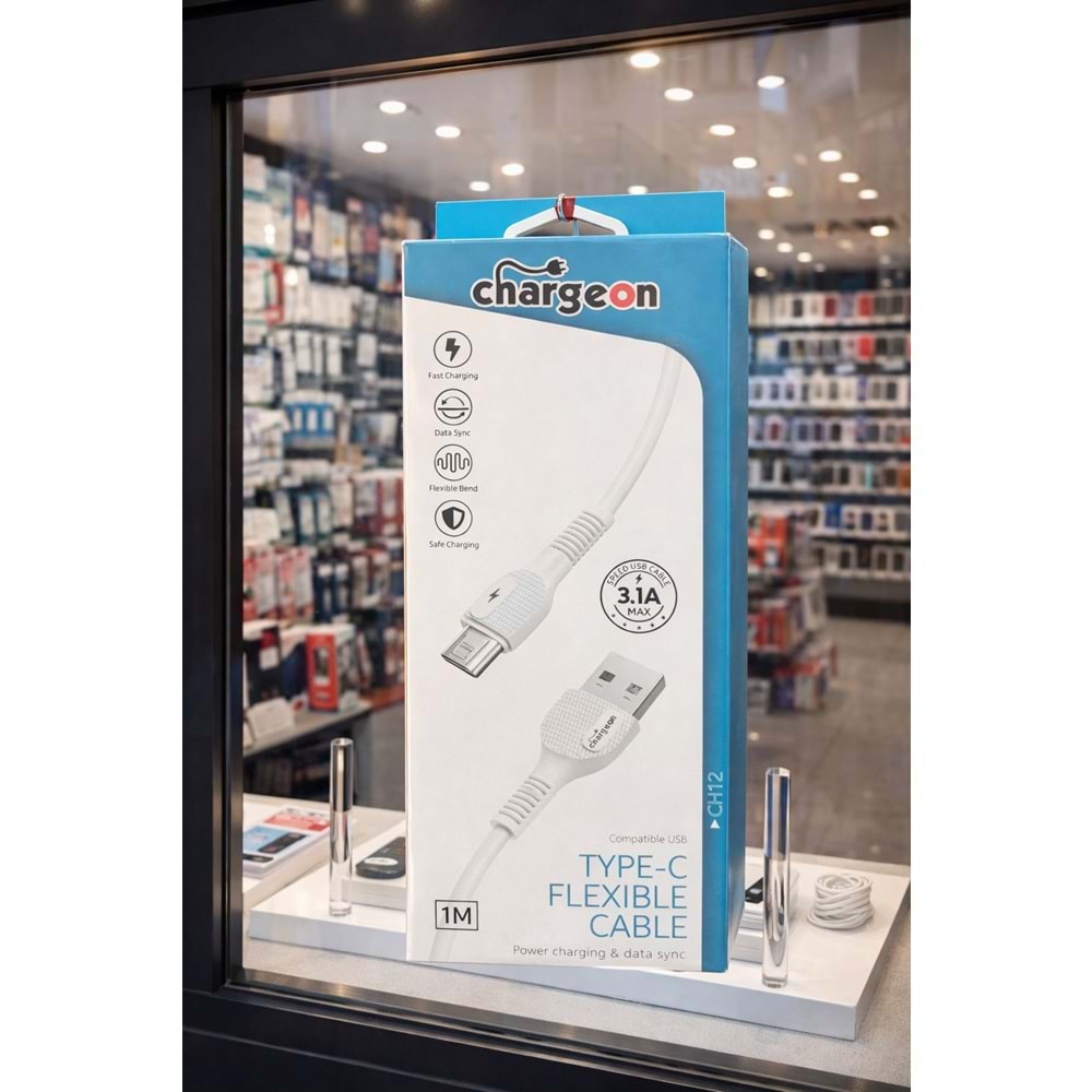 CH-12 Chargeon 3.1A Type C Şarj Kablosu