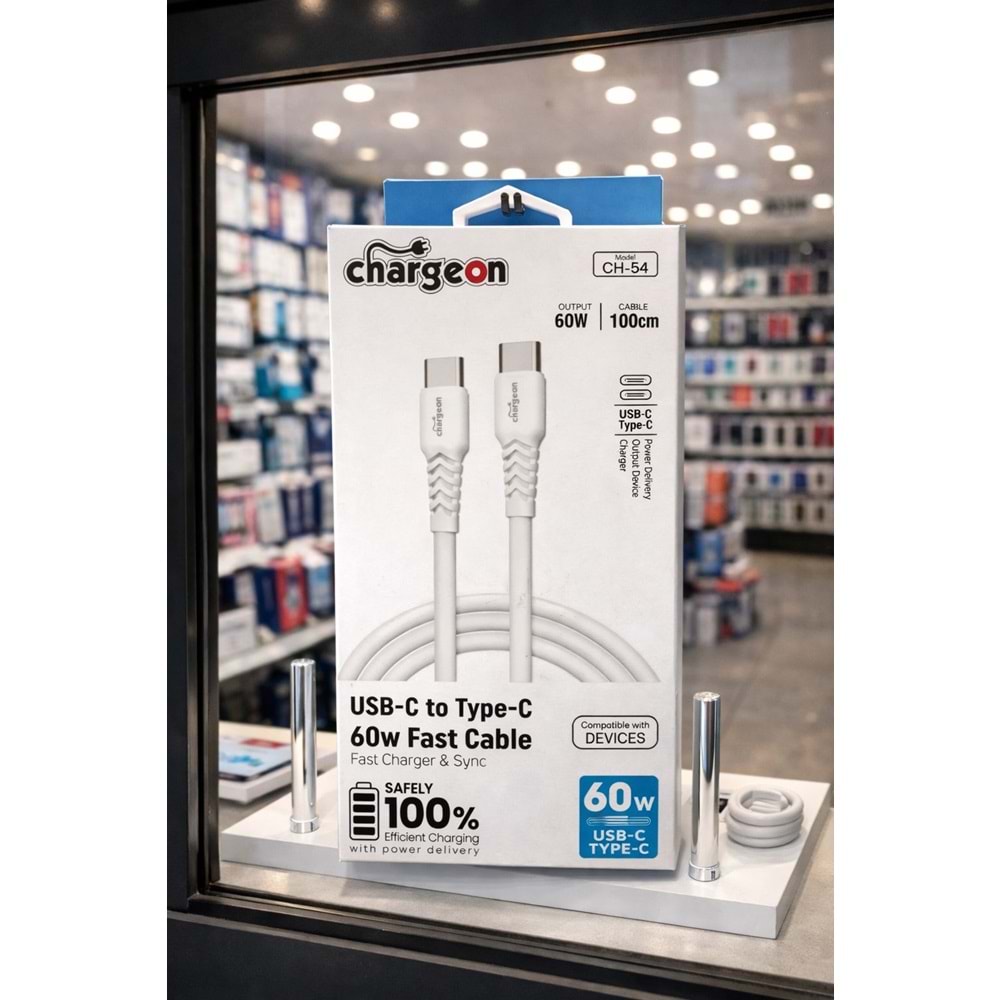 CH-54 Chargeon 60W USB C to Type C Fast Şarj Kablosu