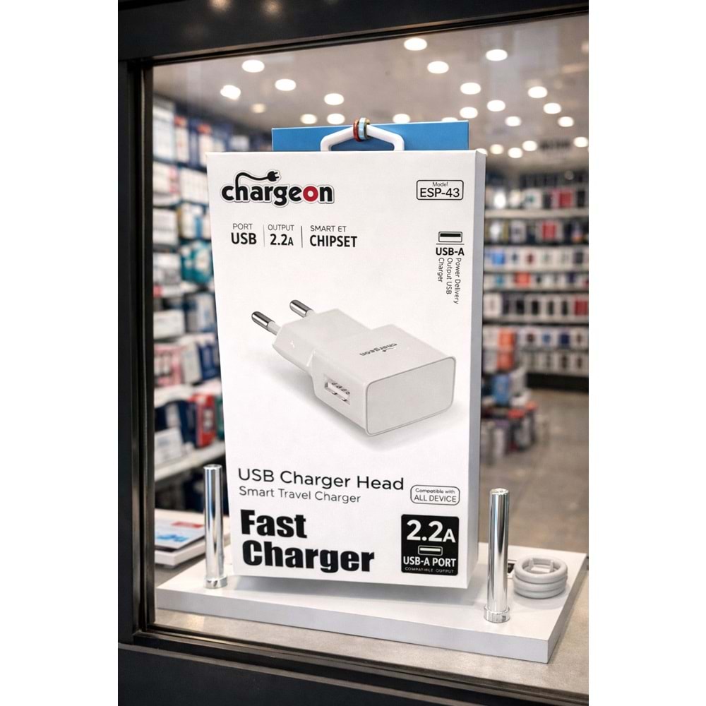 ESP-43 Chargeon 2.2A EV Tipi Şarj Kafa