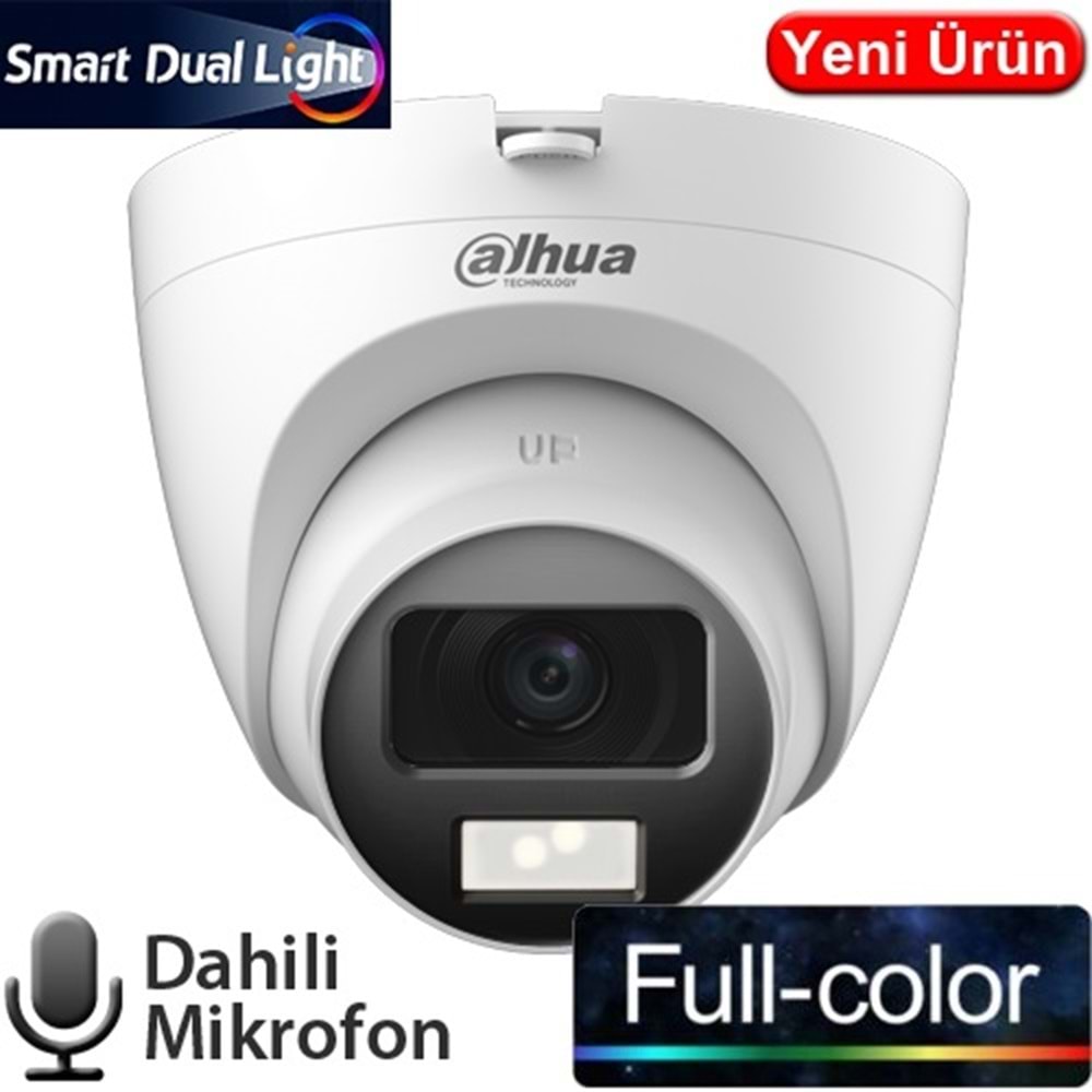 Dahua DH-HAC-T1A21P-U-IL 2MP Çift Işıklı 2.8mm 20m IR 4ın1 Dome Kamera