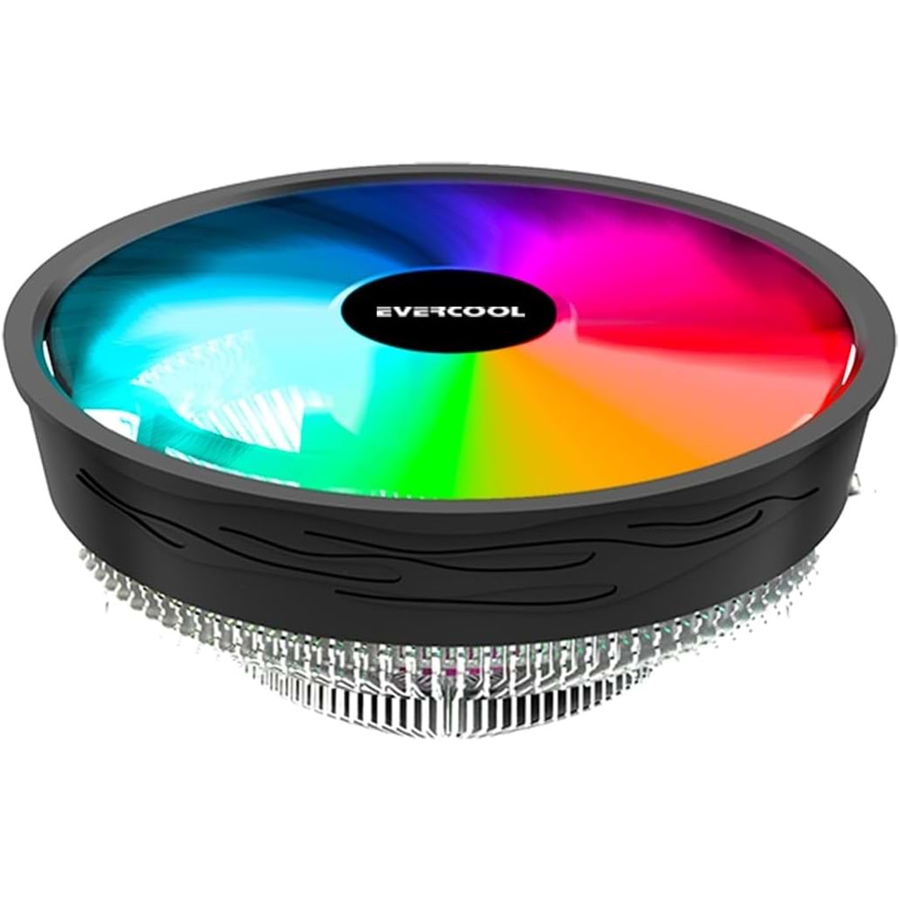 CS-02 Evercool Rainbow 3Pin 12Cm Fan Intel LGA1700/AMD AM5 Uyumlu Hava