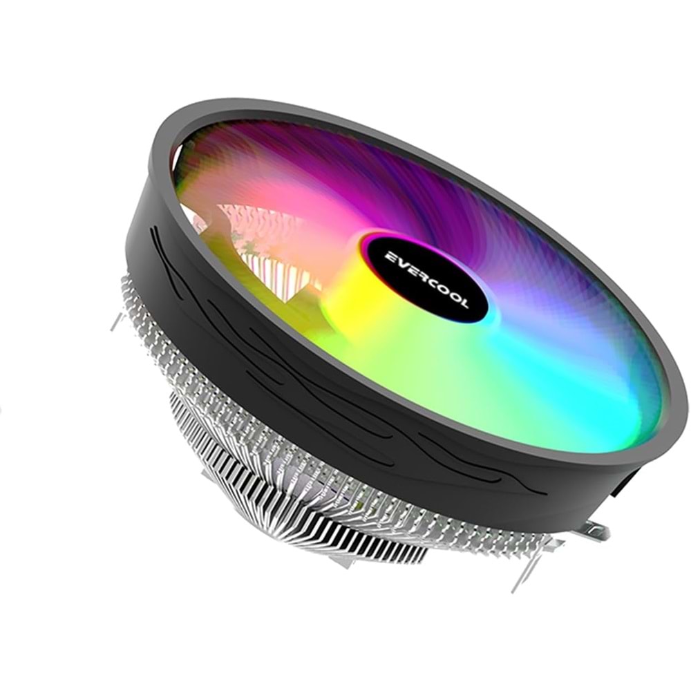 CS-02 Evercool Rainbow 3Pin 12Cm Fan Intel LGA1700/AMD AM5 Uyumlu Hava