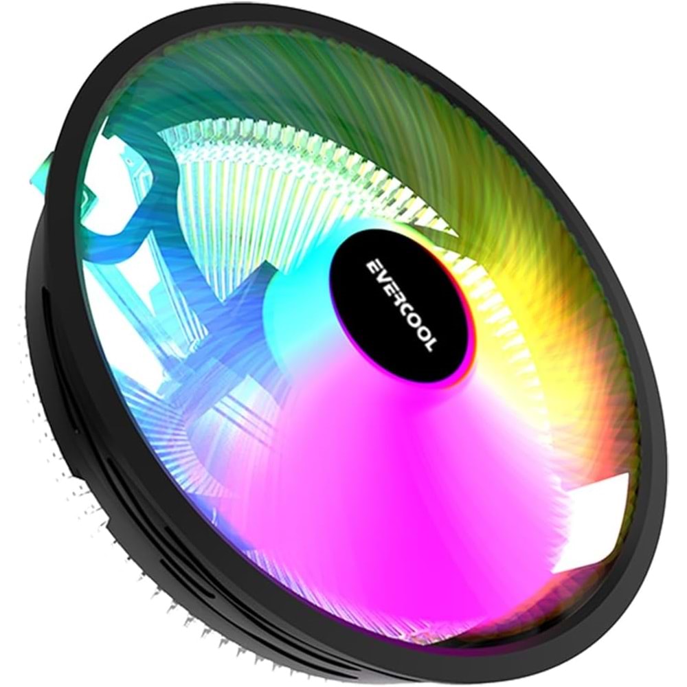 CS-02 Evercool Rainbow 3Pin 12Cm Fan Intel LGA1700/AMD AM5 Uyumlu Hava