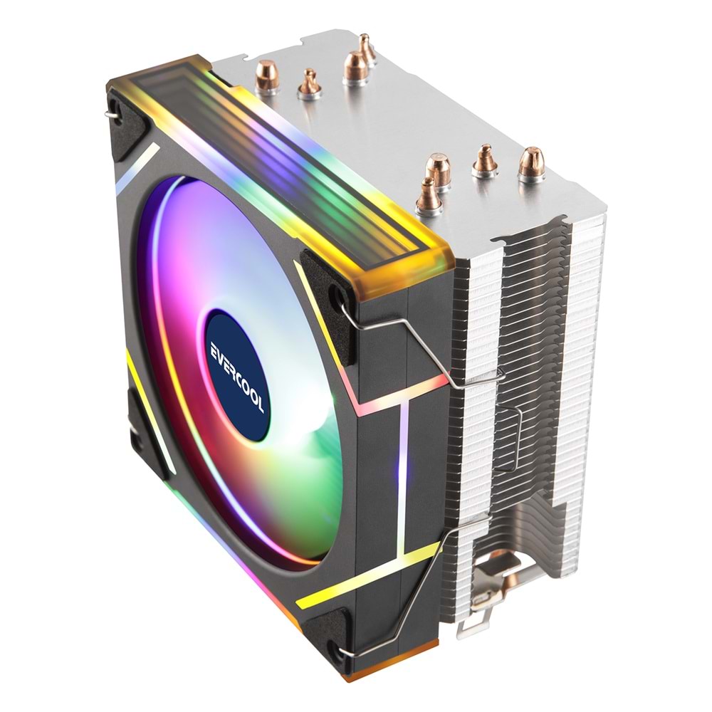 CS-120 Evercool FROZEN Rainbow 12Cm Fan 4Pin Pwm LGA1851/1700/AM5 Uyum