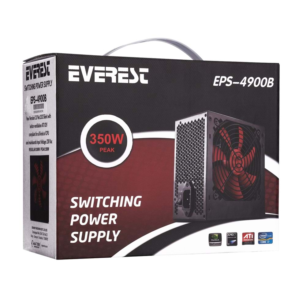 EPS-4900B Everest Peak-350W 3*Sata 6+4 Pin 12Cm Fan Power Supply