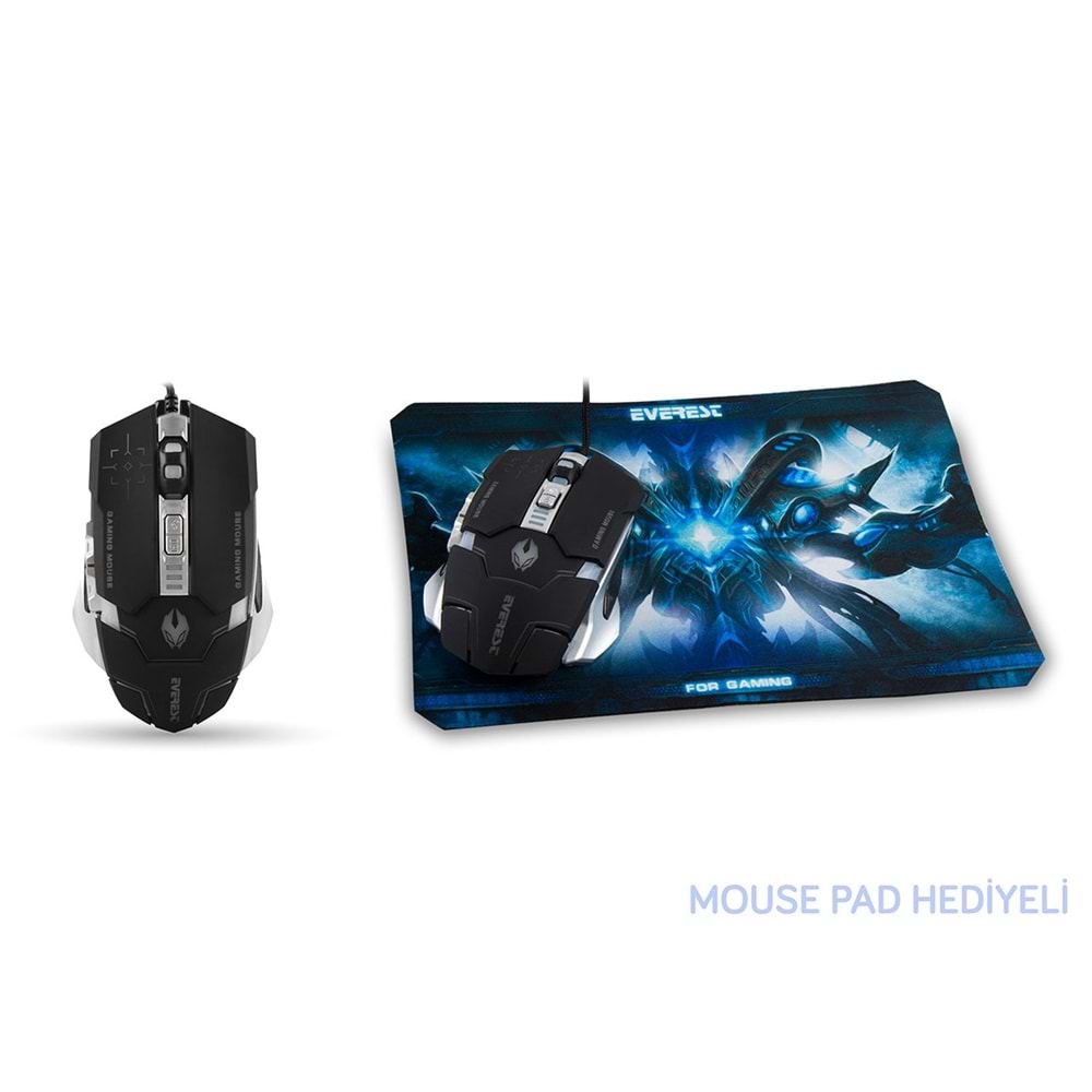 SGM-X9 Everest Usb Gaming Oyuncu Mouse + Pad