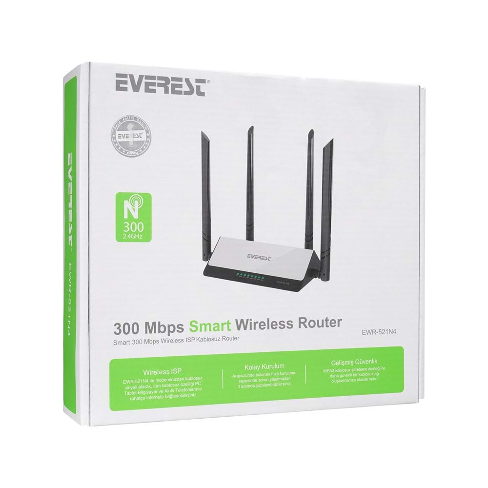 EWR-521N4 Everest Smart 300Mbps Repeater+Access Point+Bridge Kab.Suz R