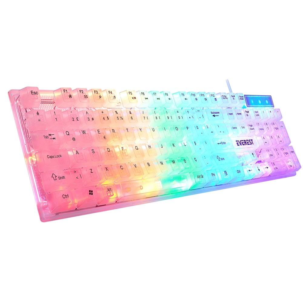 KB-24 Everest Siyah Rainbow Q Membrane Oyuncu klavyesi