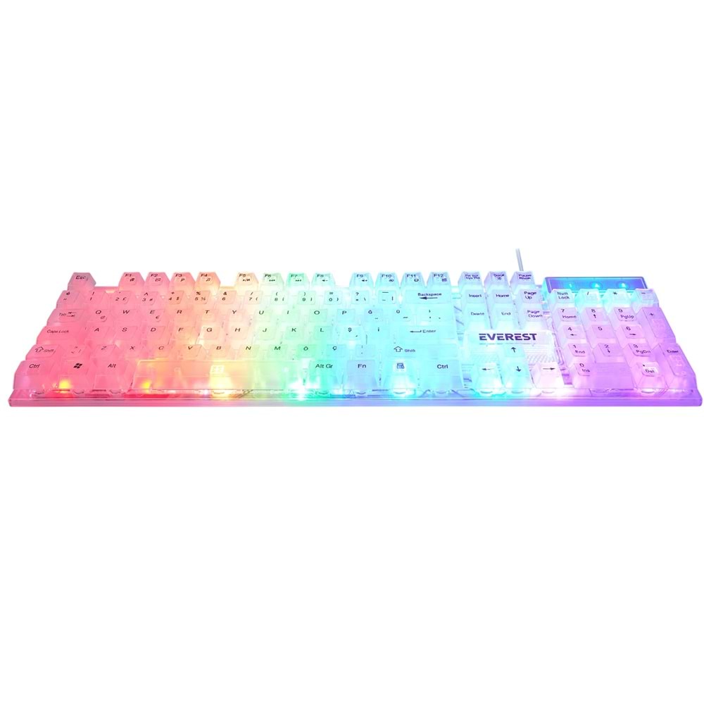 KB-24 Everest Siyah Rainbow Q Membrane Oyuncu klavyesi