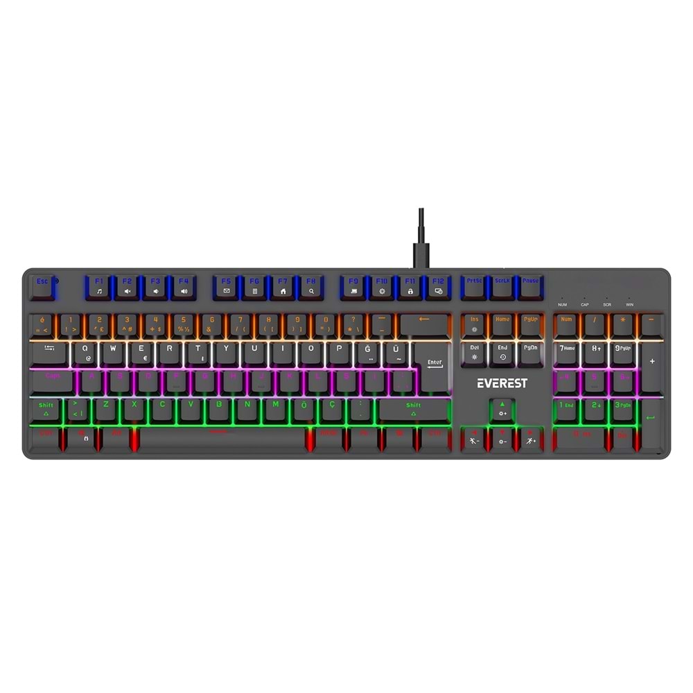 KB-MK1 Everest Lumos USB Rainbow Aydınlatmalı Mekanik Oyuncu Klavye