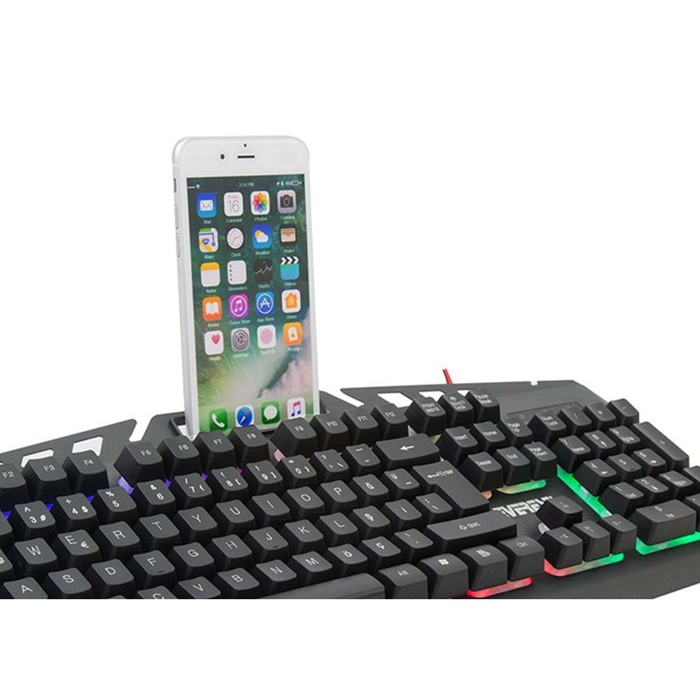 KMX-99 Everest Usb Gökkuşağı Zemin Aydınlatmalı Oyuncu Klavye+Mouse