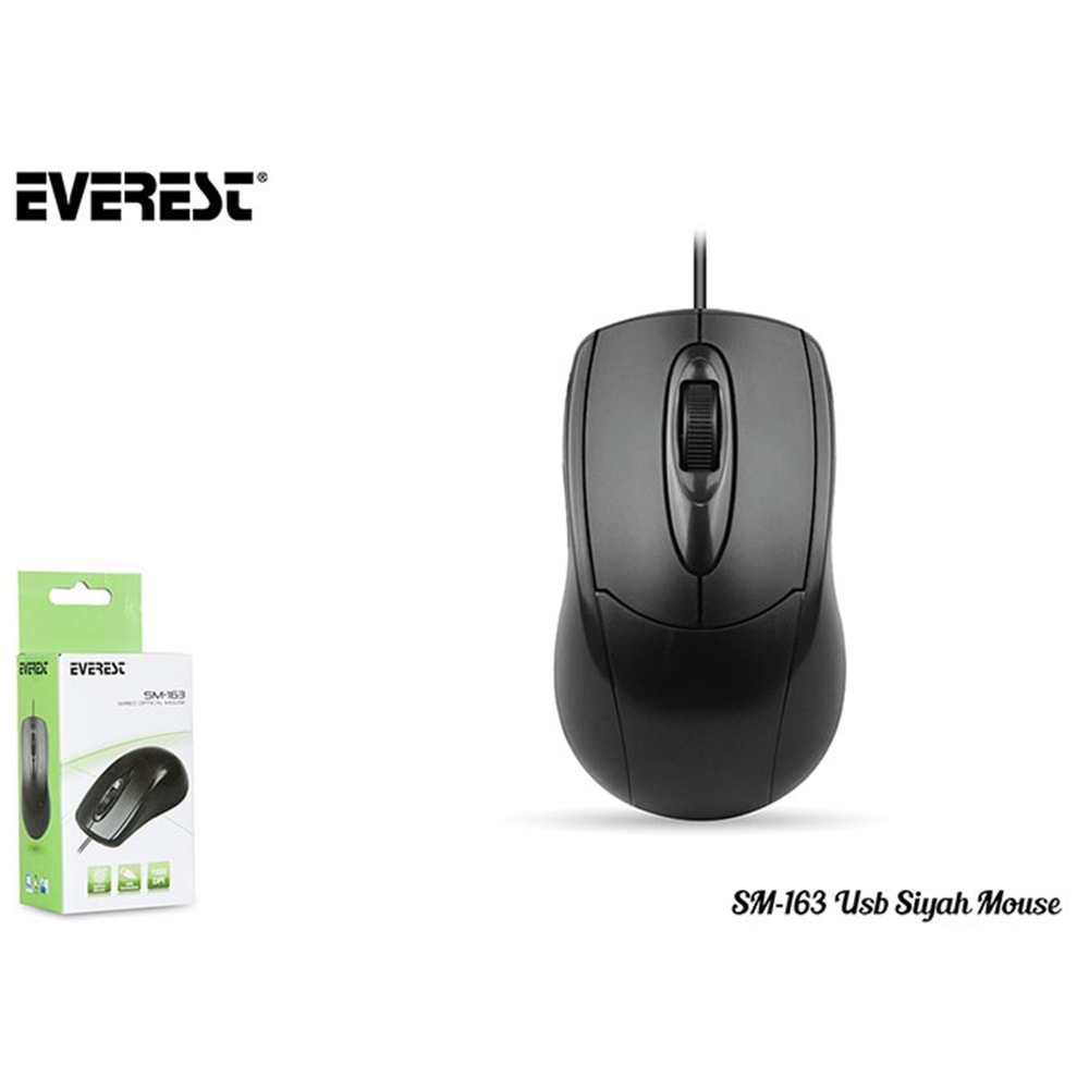 SM-163 Everest Usb Siyah Optik Mouse