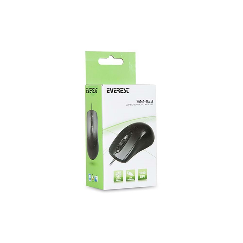 SM-163 Everest Usb Siyah Optik Mouse