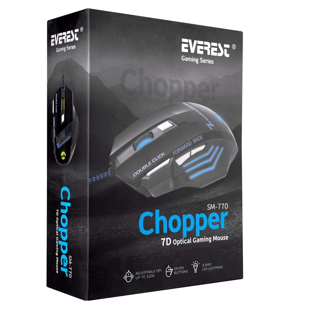 SM-770 Chopper Everest Usb Siyah Gaming Oyuncu Mouse