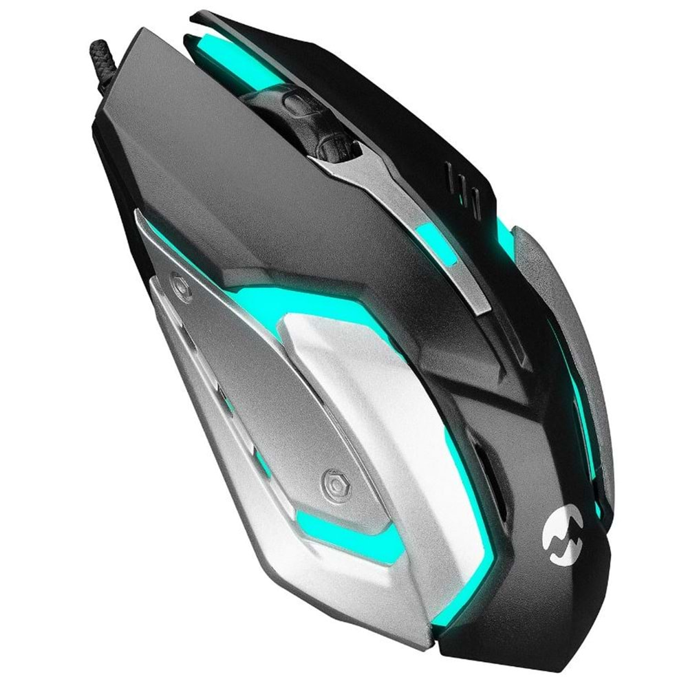 SM-G72 Everest Usb Siyah/Gümüş Işıklandırmalı Oyuncu Mouse