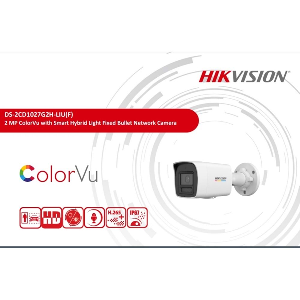 Hikvision DS-2CD1027G2H-LIUF 2MP 2.8mm Colorvu Hareket Algılamalı