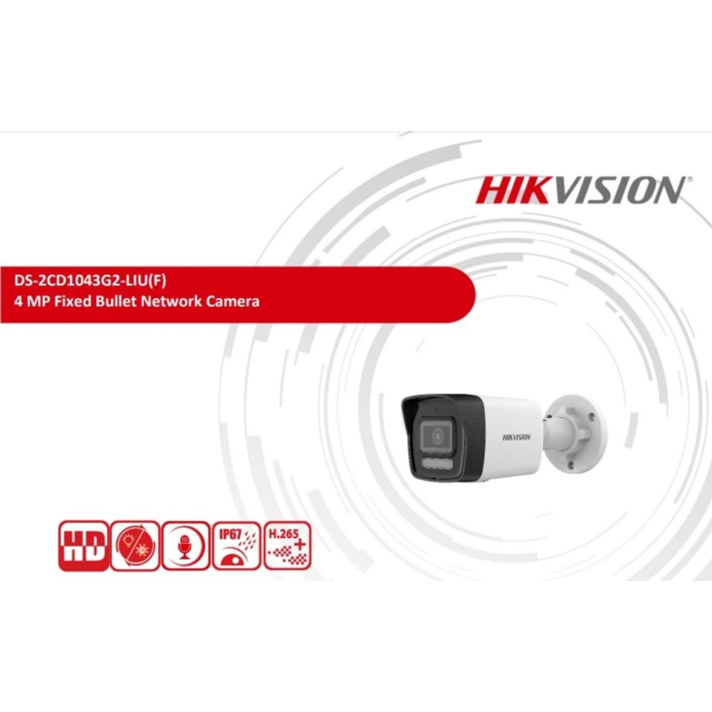 Hikvision DS-2CD1043G2-LIUF 2.8mm 4 Mp Ir Bullet Ip Kamera