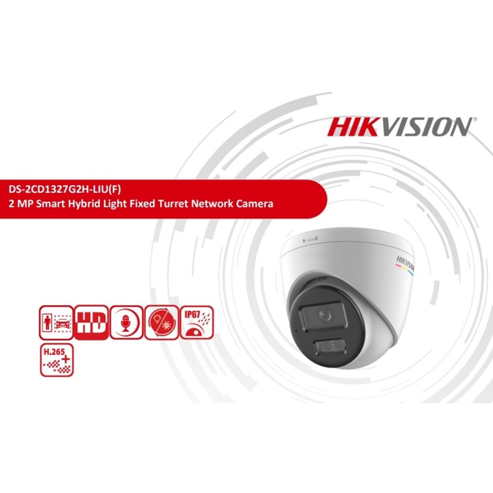 Hikvision DS-2CD1327G2H-LIUF 2Mp 2.8mm Colorvu Turret Ir Kamera