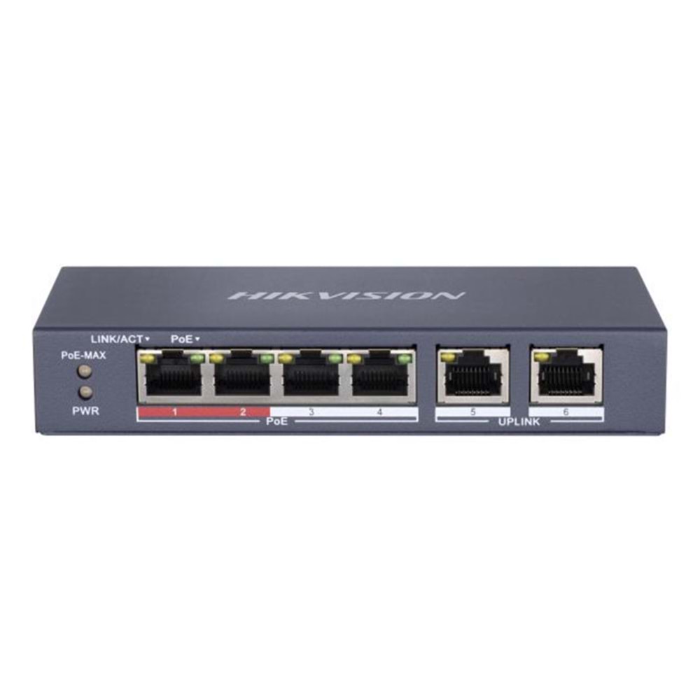 Hikvision DS-3E0106P-E-M 4Port 10/100 Yönetilemez 4 Port PoE