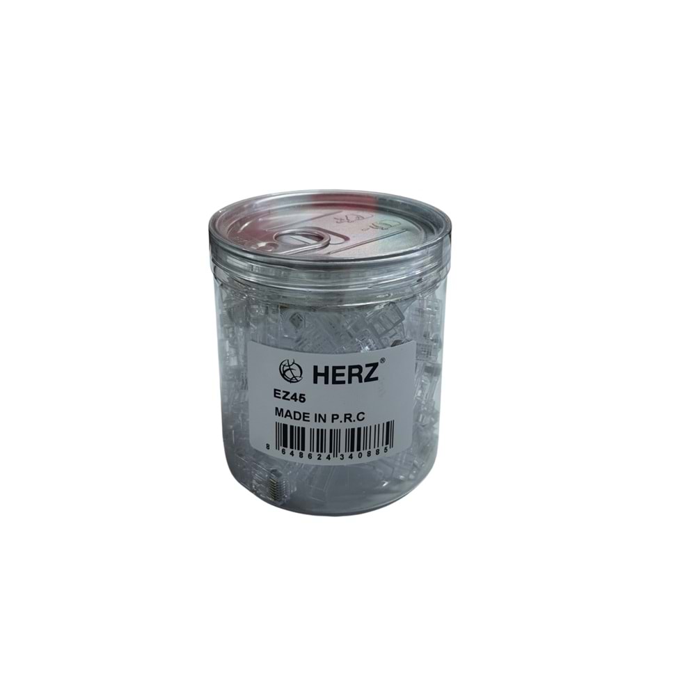HRZ-EZ45 Cat6 100lü Plastik Kavanoz EZ-RJ45 Yeni Nesil Konnektör
