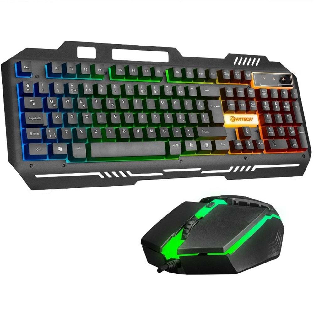HKM-X86 Hytech Quin Gökkuşağı Aydınlatmalı Gaming Klavye+Mouse