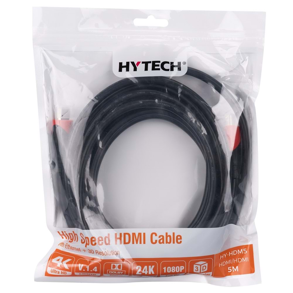 HY-HDMI5 Hytech Hdmı To Hdmı 5m Altın Uçlu 24k 1 Ver.3d Kablo