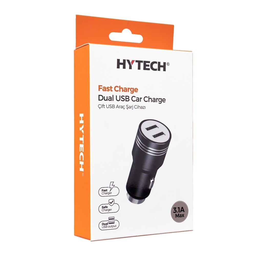 HY-X68 Hytech 3.1A 2 Usb Karışık Renk Metal Araç Şarj Cihazı