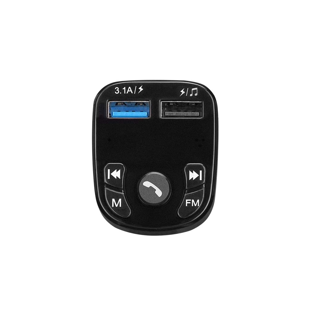 HY-XCB35 Hytech 5V/3.1A Led Ekran Usb Siyah Bluetooth Fm Transmitter