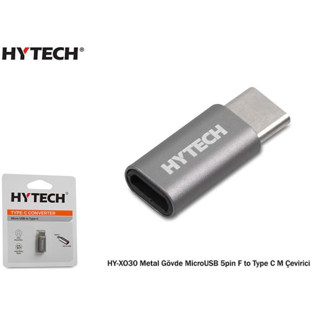 HY-XO30 Hytech Gümüş Micro Usb 5pin F To Type-C Metal Gövdeli Çeviri