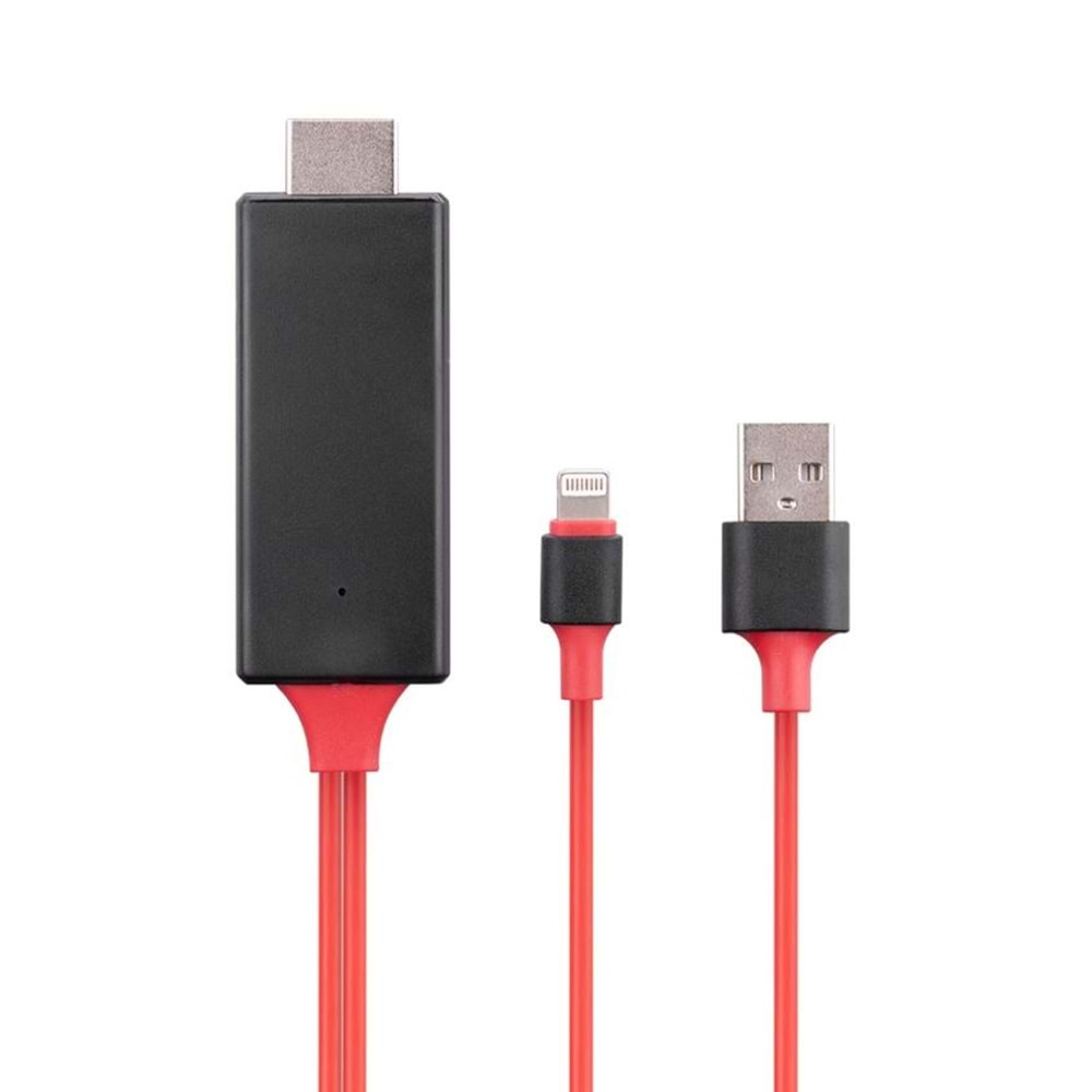 HY-XO53 Hytech Görüntü Aktarıcı K/S Lightning To Hdmı +Usb 2M Mobiltel