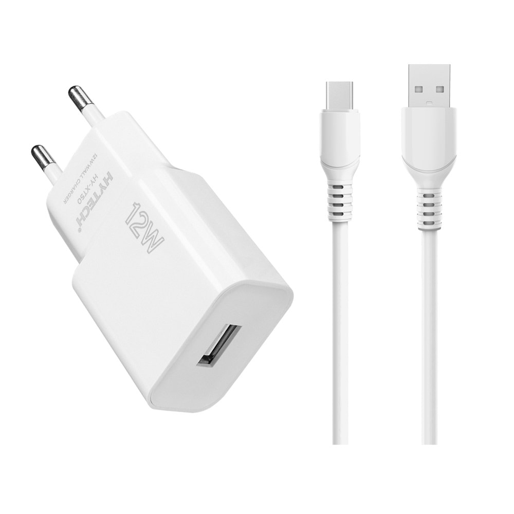 HY-XT50T Hytech 12w 5v 2.4a Type USB-C Beyaz Kablo + Ev Şarj Adaptör