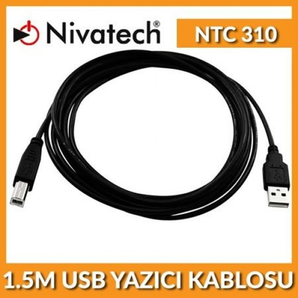 NTC-310 Nivatech 2.0 USB 1.5Mt Usb Yazıcı Kablosu