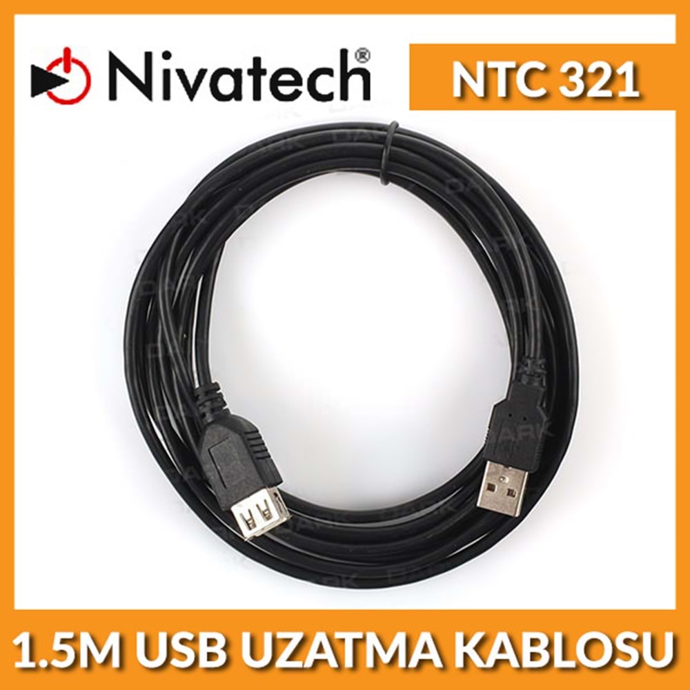 NTC-321 Nivatech 1.5M Usb M/F Uzatma Kablosu
