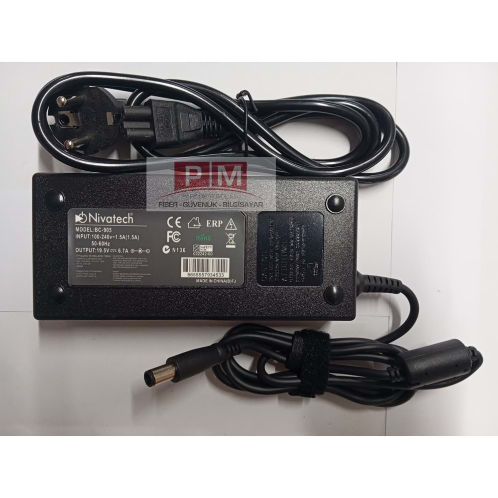NTC-BC905 19.5V - 6.7A ( 7.4*5.0 ) Nivatech Notebook Aadaptörü