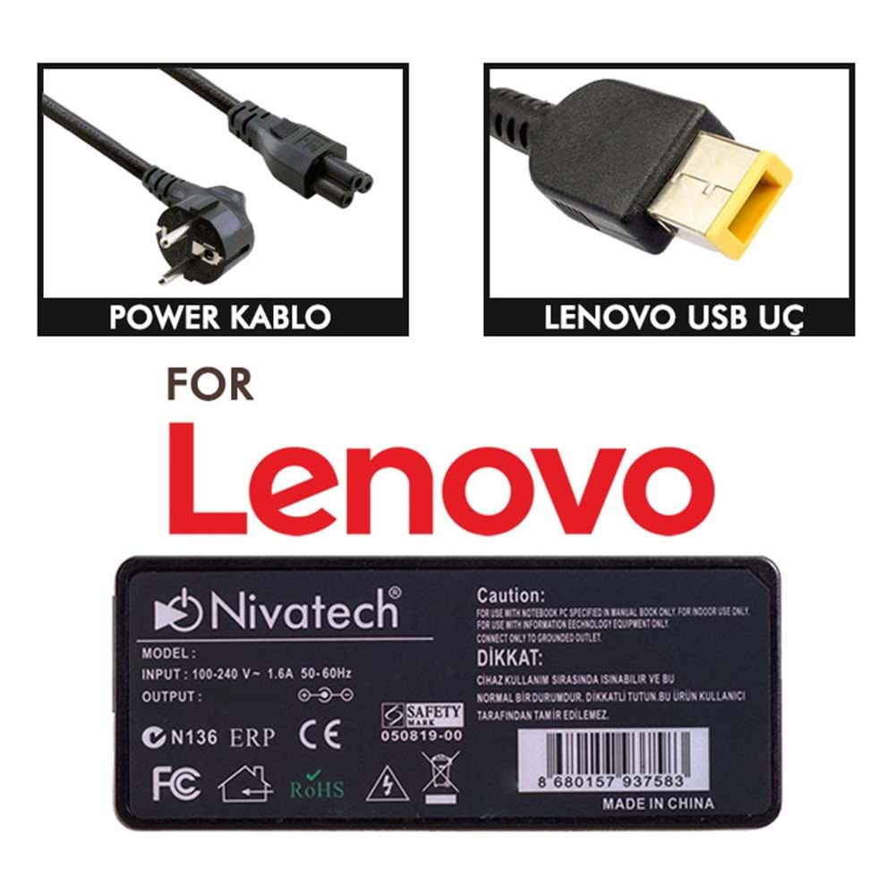 NTC-BC936 20V - 4.5A ( USB ) Nivatech Notebook Adaptörü