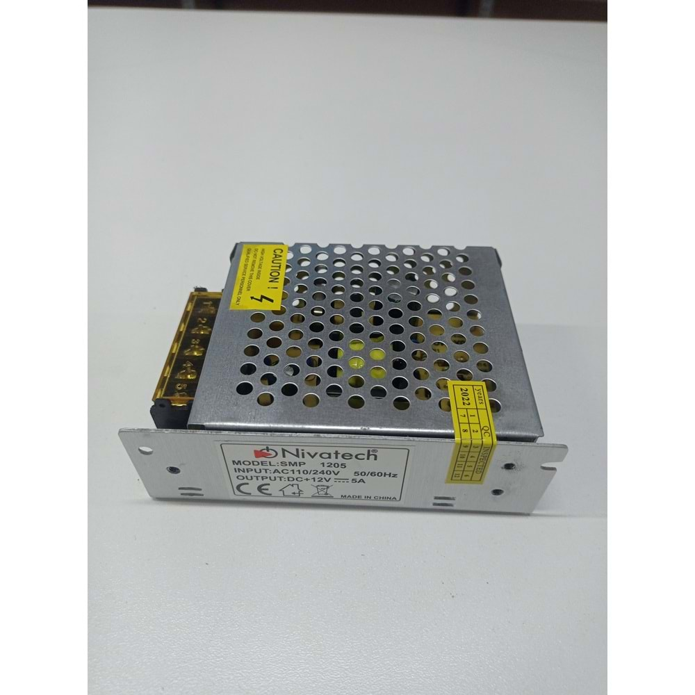 SMP-1205 12V/5A Nivatech Metal Kasa Adaptör