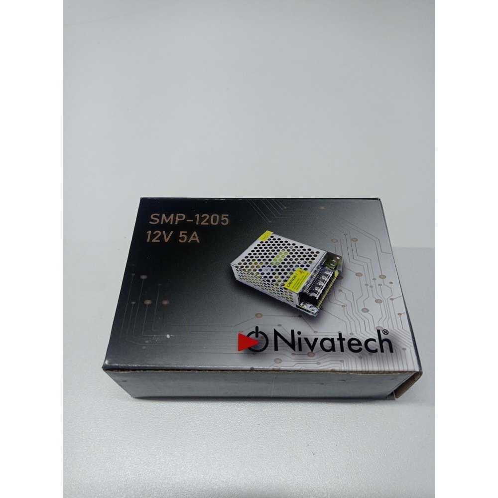 SMP-1205 12V/5A Nivatech Metal Kasa Adaptör