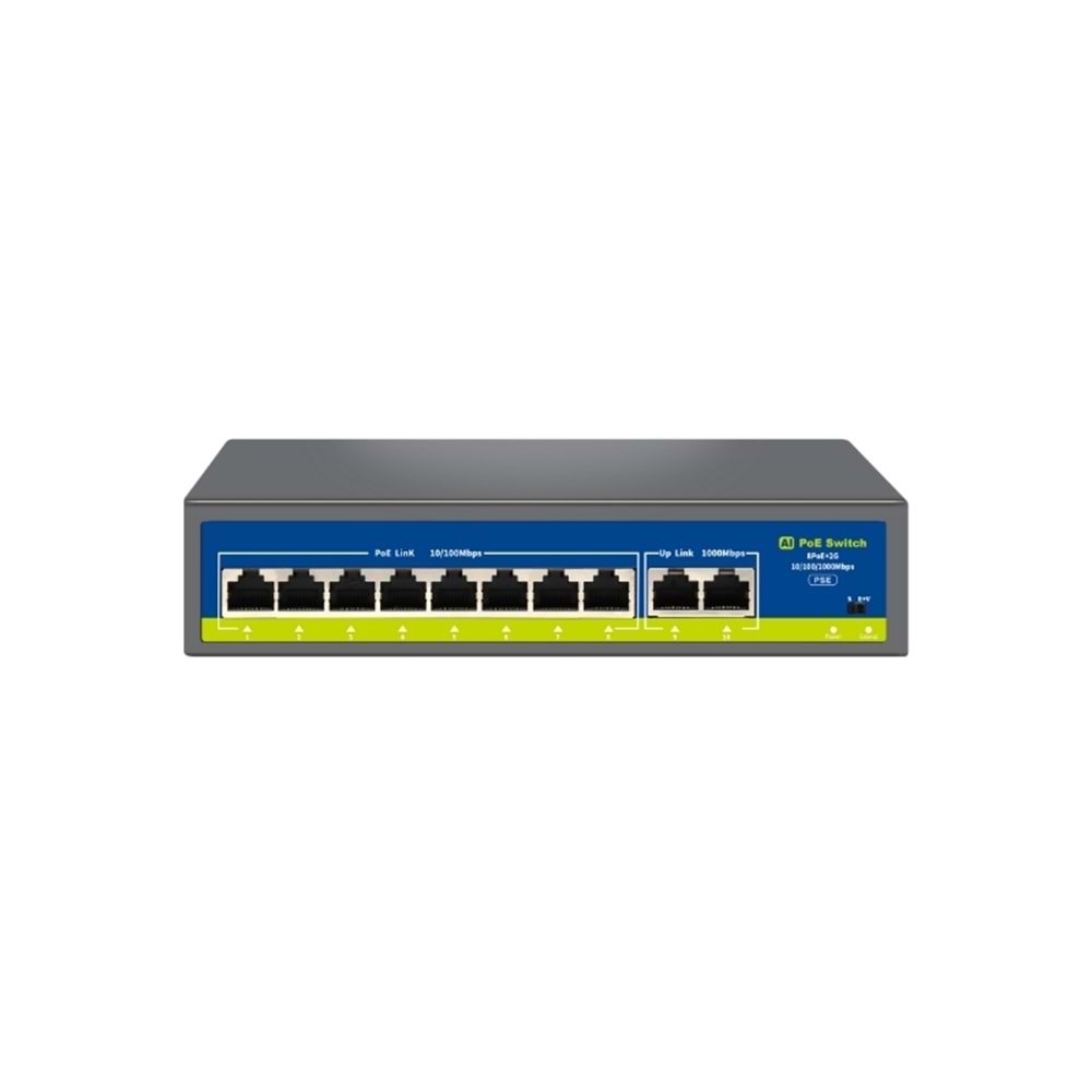 NVC-HIF0820GBL-C 8Port 10/100Mb PoE + 2Port Uplink Gigabit Poe Switch
