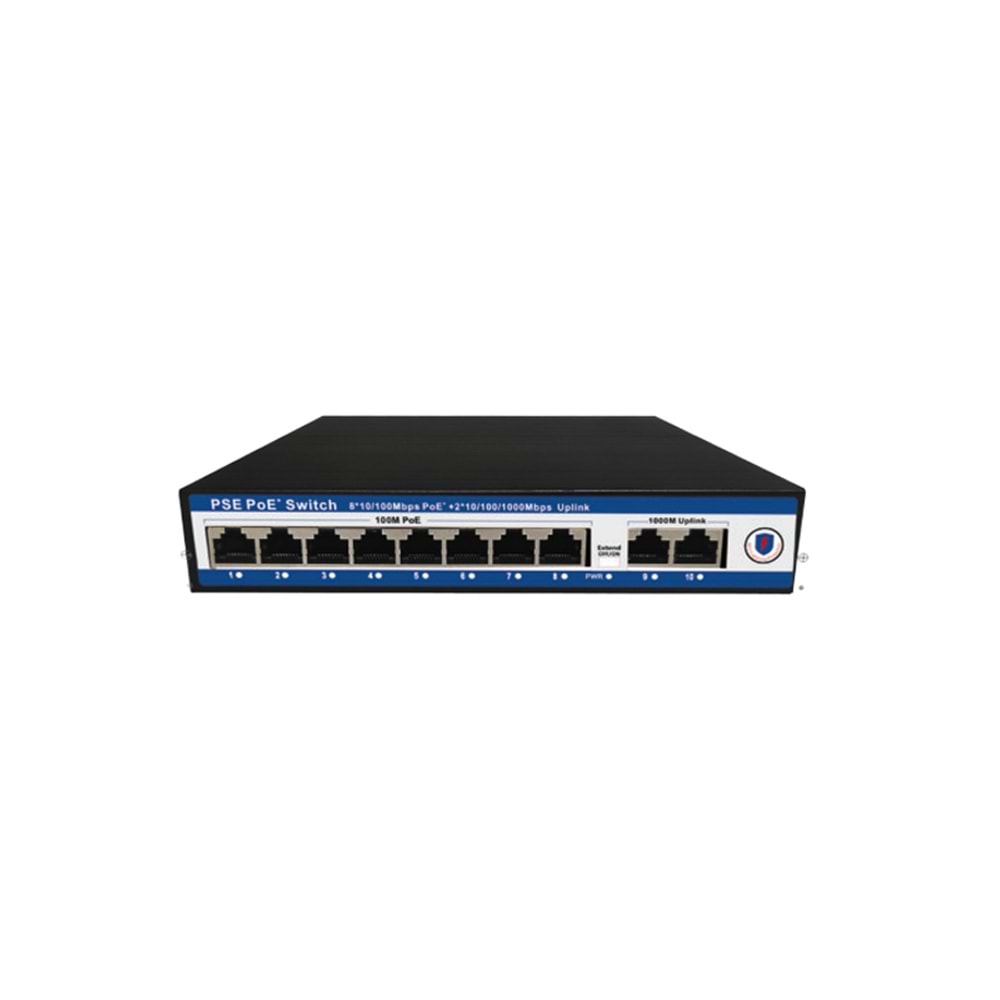 NVC-PSE0820 8Port PoE + 2Port Uplink 10/100Mb Poe Switch