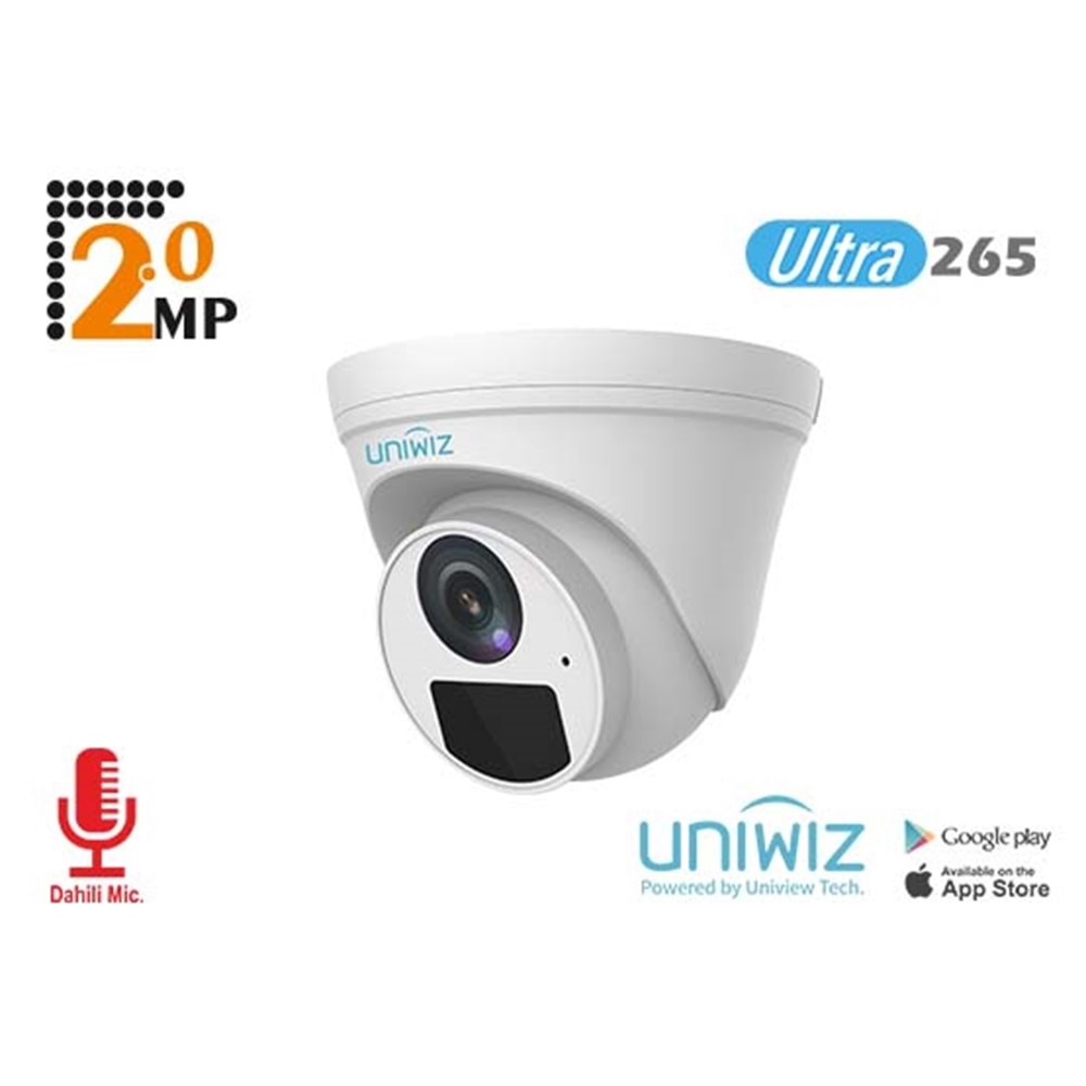 Uniwiz IPC-T122-APF28 2MP 2.8MM Sabit Lensli Turret Ip Kamera