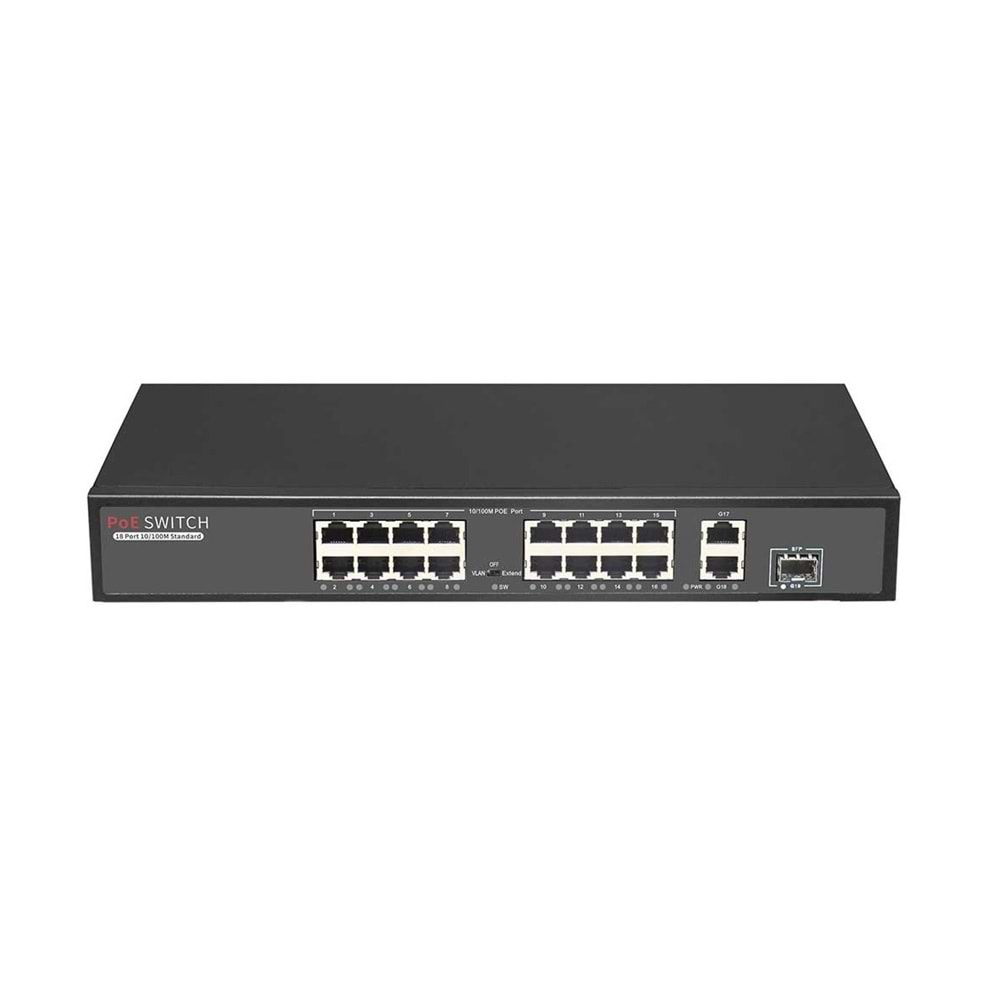 ODS-16P2U1S-300 16ports 10/100M PoE Switches+2UplinkG.bit 300W
