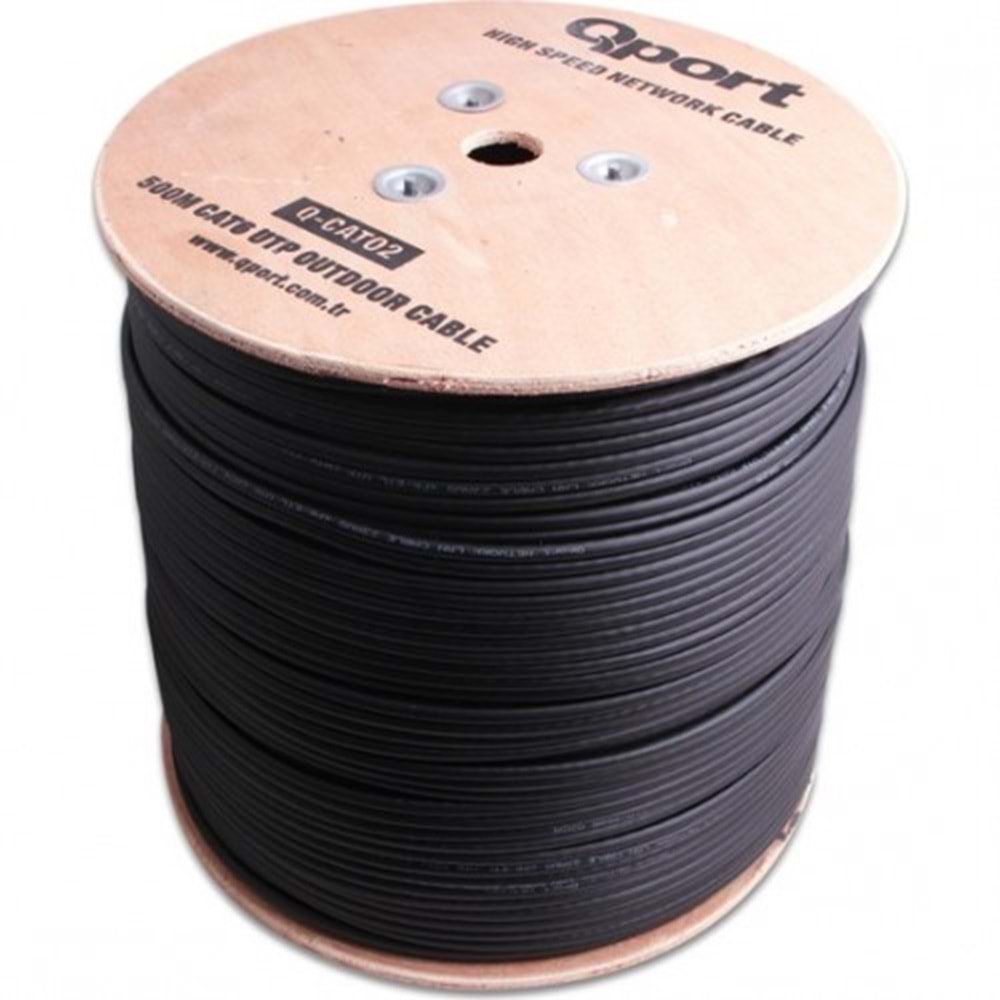 Q-CAT02 Qport 500 Metre Cat6 Outdoor 23awg 0,58mm Kablo