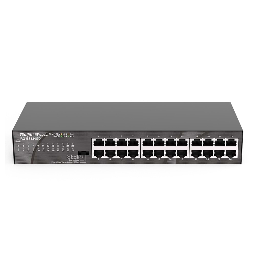 Reyee RG-ES124GD 24 Portlu, 10/100/1000 Gigabit, Tak Çalıştır, Çelik K