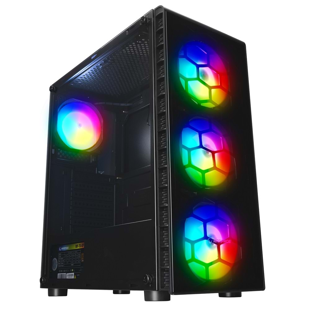 RM-REDSKY Rampage RGB Fanlı 700W 80 Plus Bronze Tempered Camlı Gaming