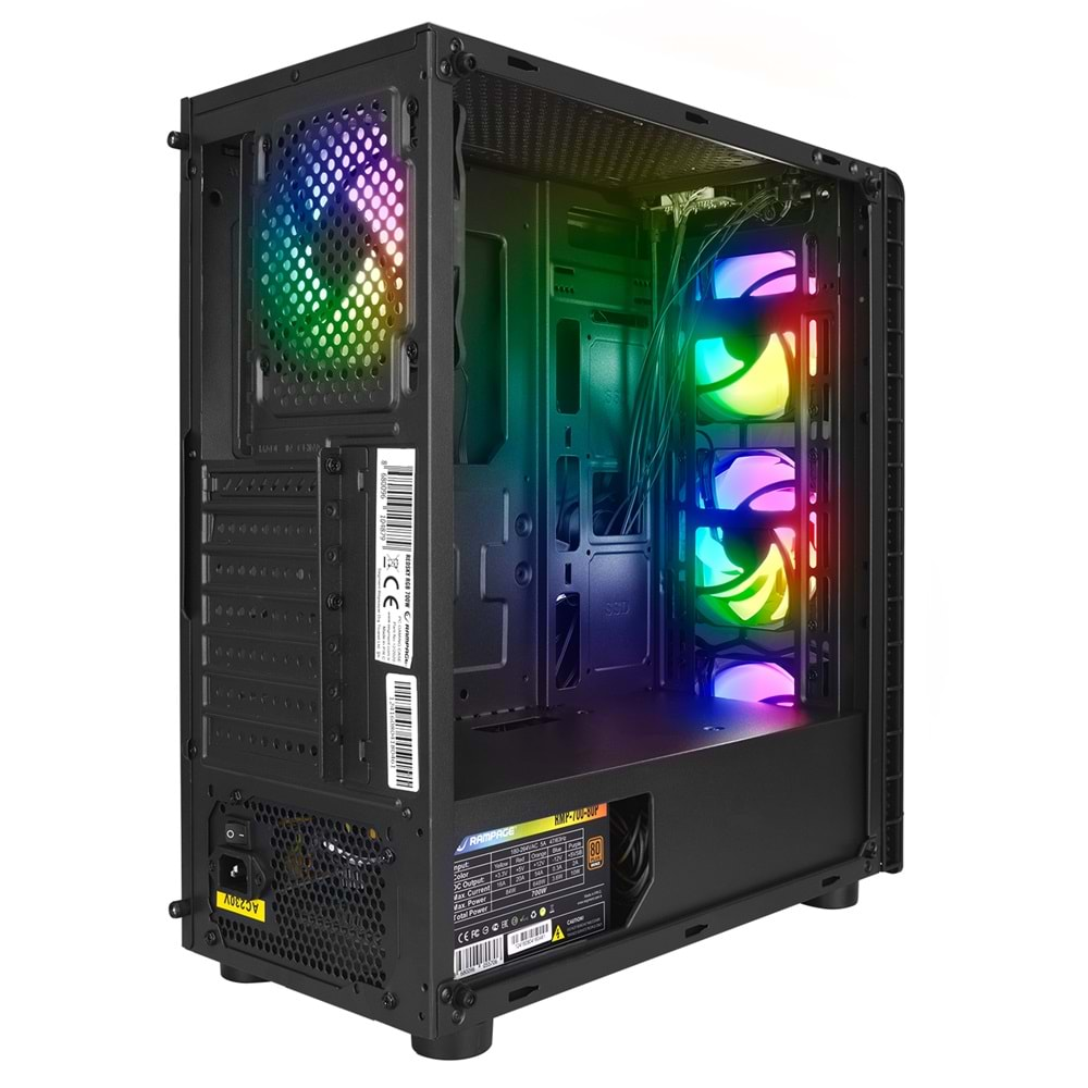 RM-REDSKY Rampage RGB Fanlı 700W 80 Plus Bronze Tempered Camlı Gaming