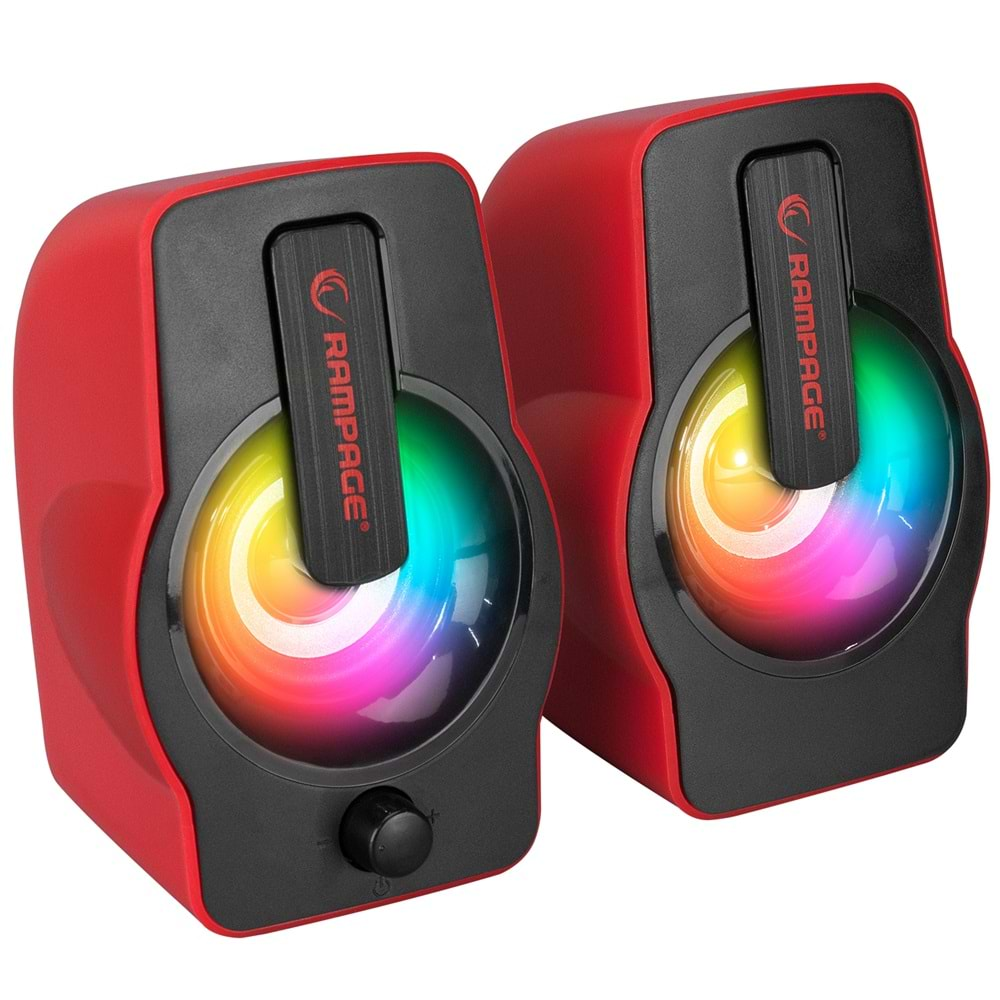 RMS-G7 Rampage Falsetto 2.0 6 Watt RGB Ledli Kırmızı Mm Gaming Speaker