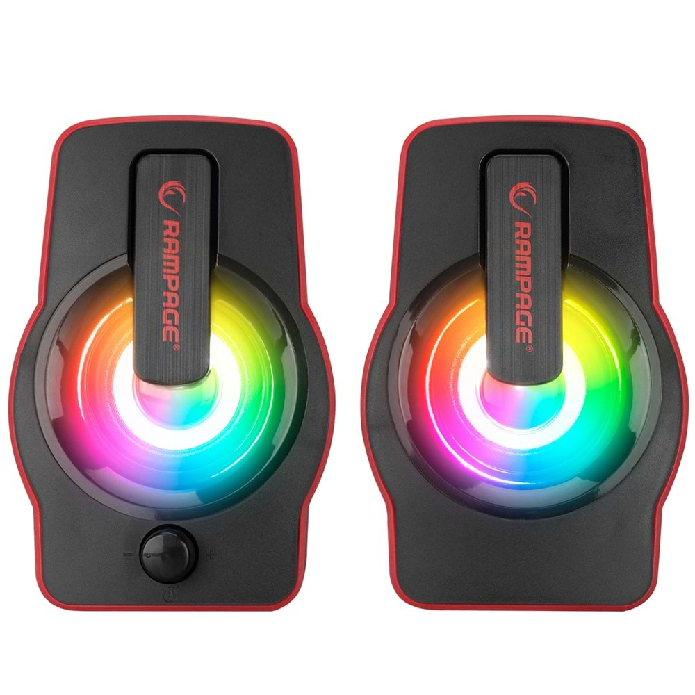 RMS-G7 Rampage Falsetto 2.0 6 Watt RGB Ledli Kırmızı Mm Gaming Speaker